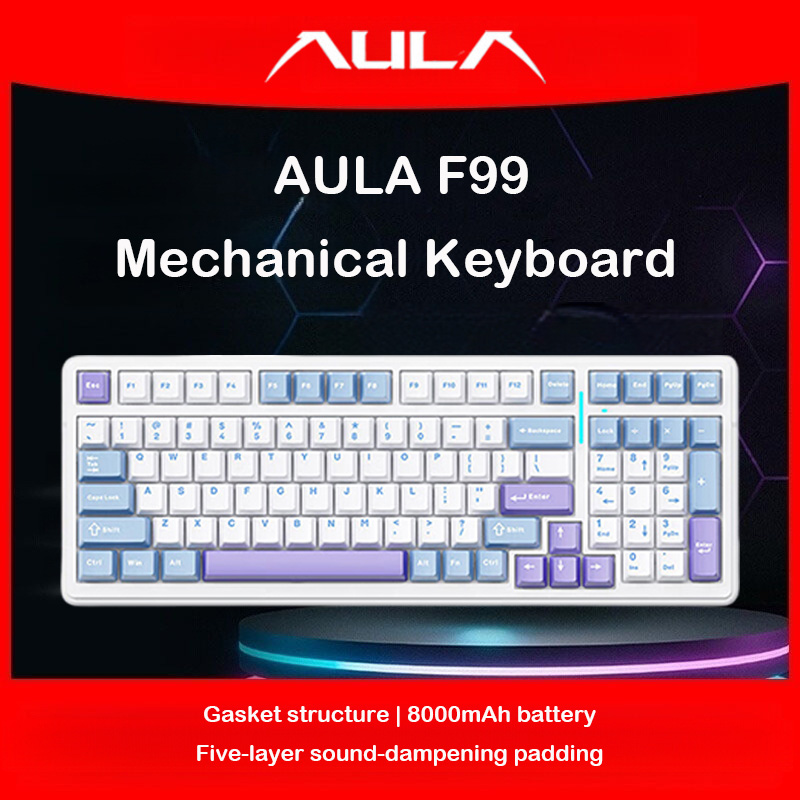 Gaming Keyboard No Rgb - AULA F99 Mechanisch toetsenbord, driemodus, 2.4G,