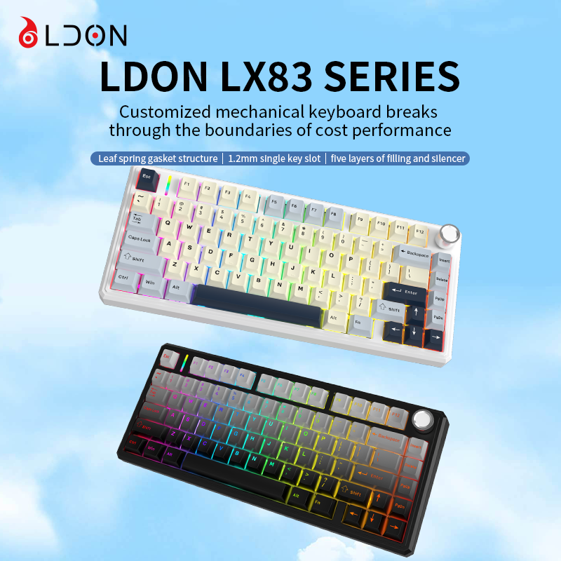 Gaming Keyboard Hot Swappable - LDON LX83 Draadloos mechanisch gamingtoetsenbord 75%