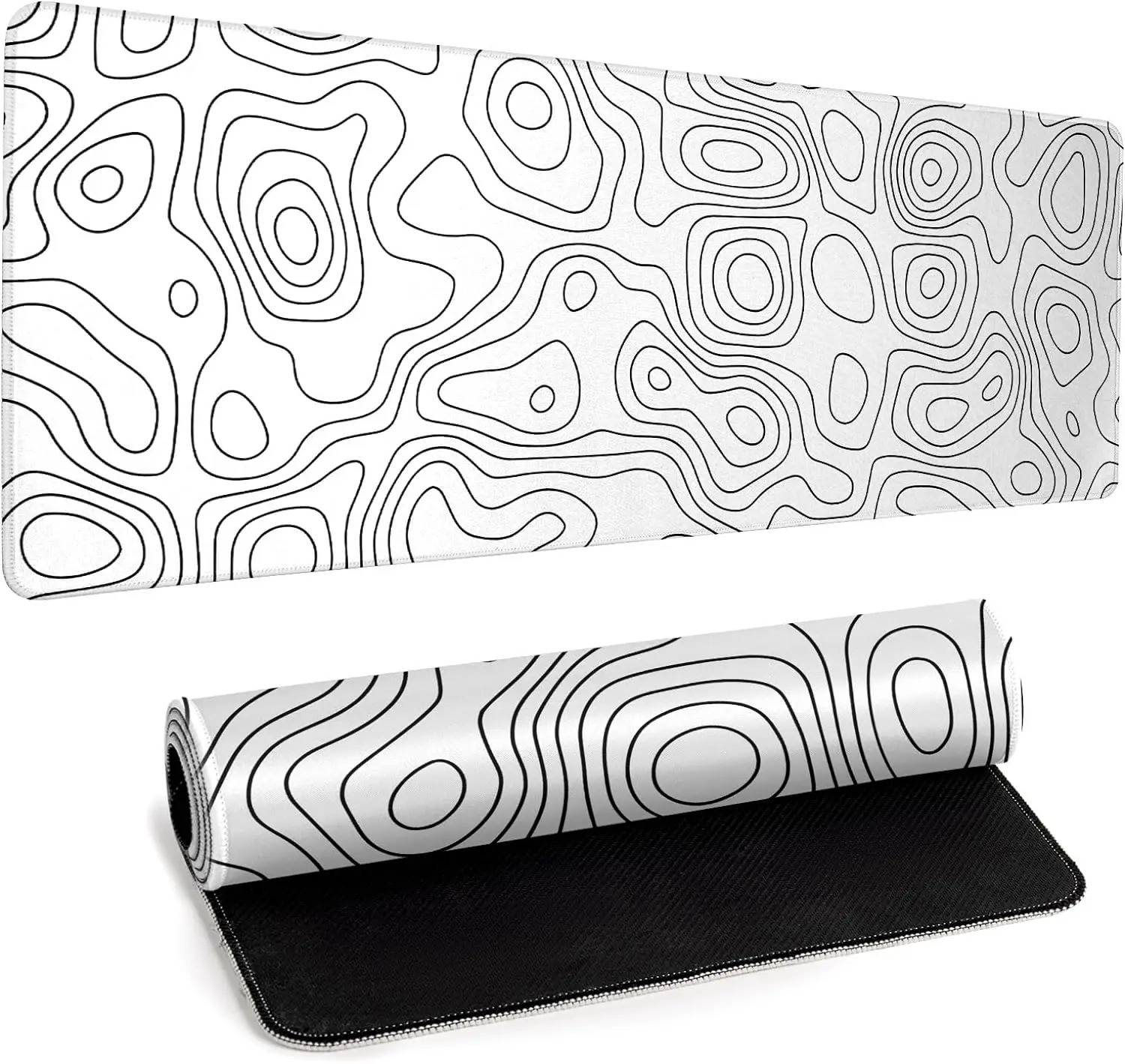 Gaming Keyboard High Ground - Witte rubberen muismat Topografie Gaming Contour